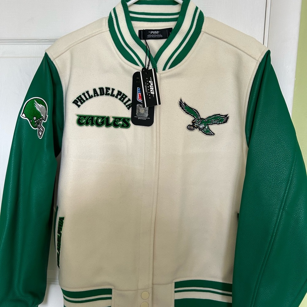 Philadelphia Eagles Varsity Jacket - Green & Cream